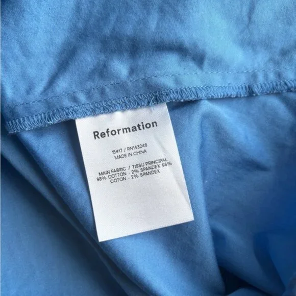 NEW Reformation Lissa Cotton Midi Dress Azure Blue Removable Strap | US 2 UK 6 - Picture 10 of 13